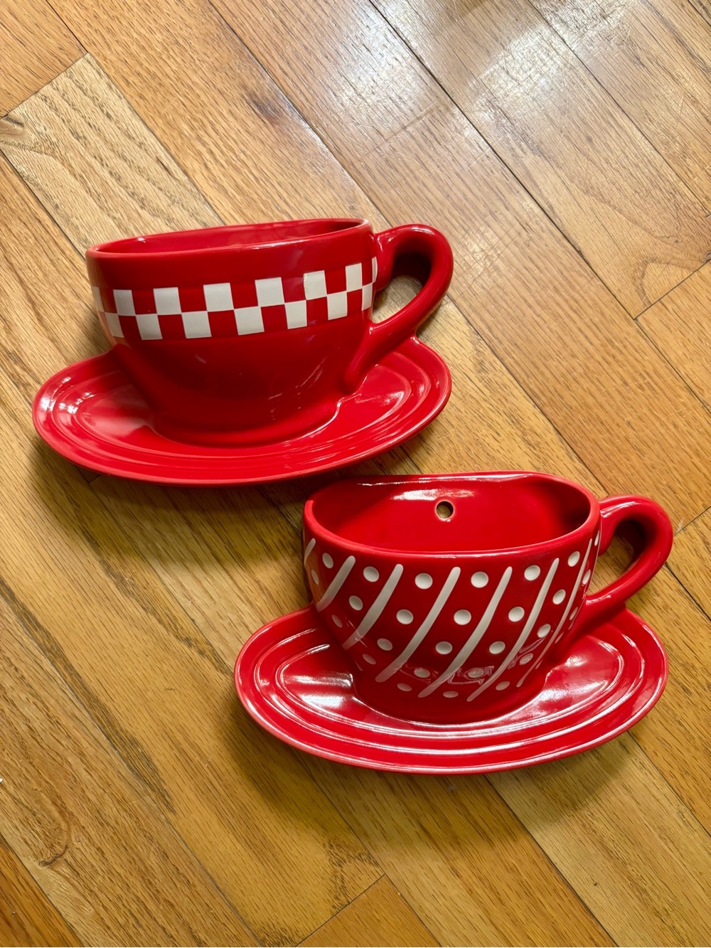 1950’s Diner Style red polka dot & checkered Kitchen Decor Wall Pockets THT 2003